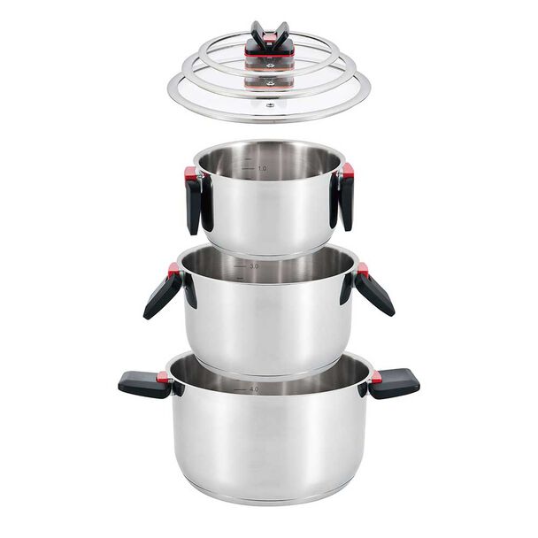 Batería de Cocina Vitta Acero Inoxidable Spazio 6 Piezas