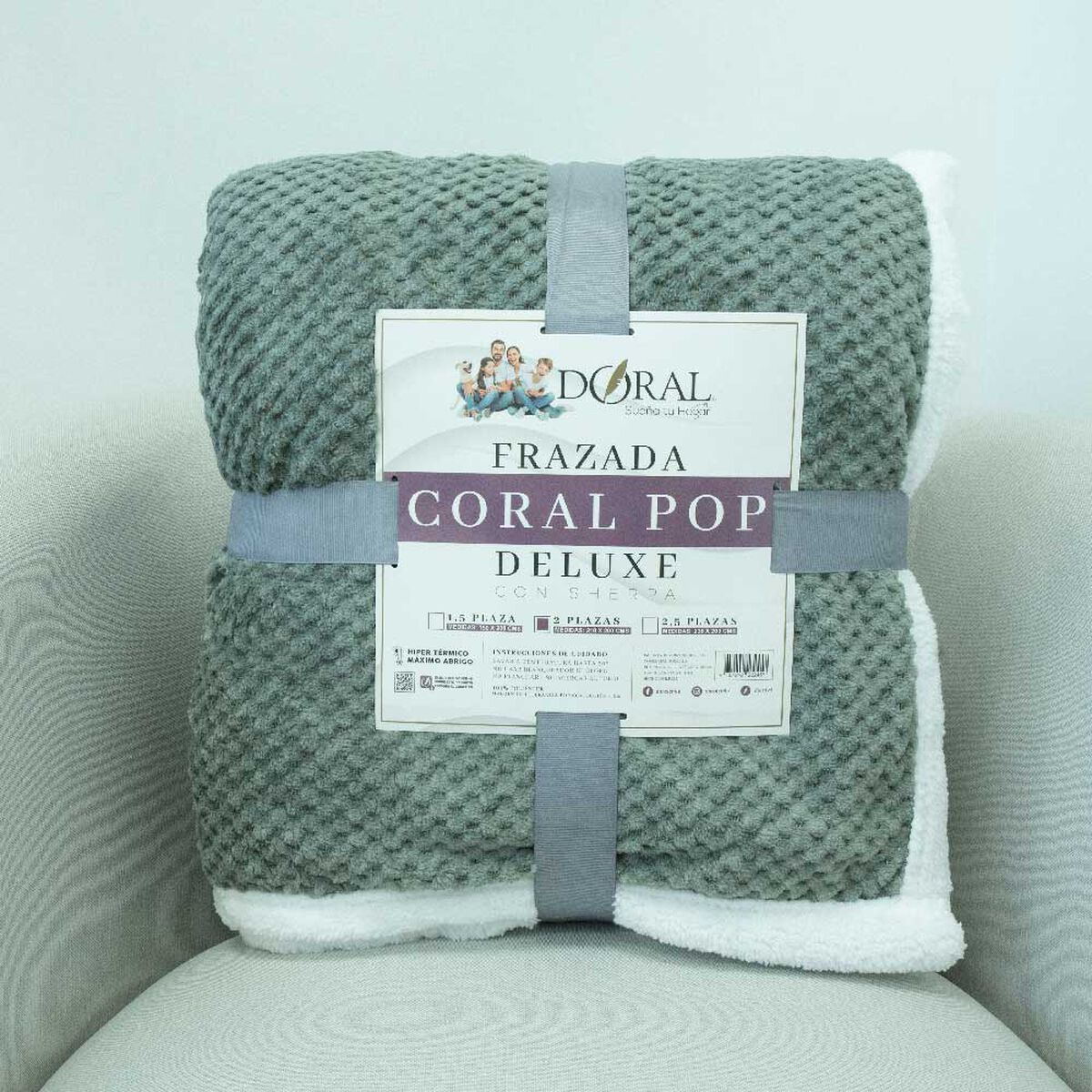 Frazada Doral 2 Plazas Coral Pop Sherpa D3