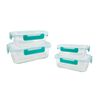 Set 4 Contenedores de Vidrio con Tapa Rectangular Doral Fresh Lock