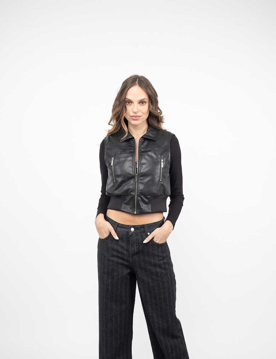 Parka Ecocuero Sin Mangas Mujer Soviet