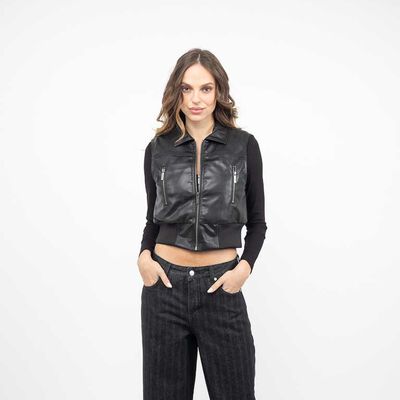 Parka Ecocuero Sin Mangas Mujer Soviet