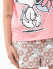 Pijama Corto de Algodón Mujer Snoopy