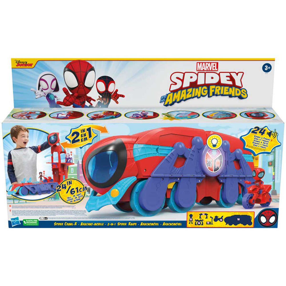 Figura de Acción Spidey And Friends Set Spidey Aracnomóvil