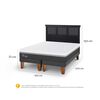 Cama Europea CIC Base Dividida 2 Plazas Ortopedic Advance + Respaldo Torino Negro