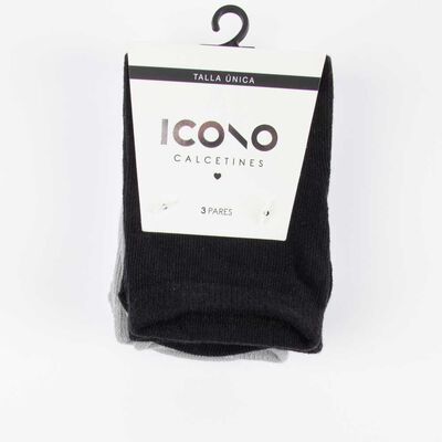 Pack 3 Calcetin Corto Mujer Icono