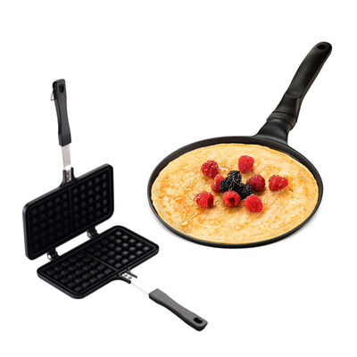 Set 2 Piezas Sartén Wafflera y Panquequera Teflón La Soluzione