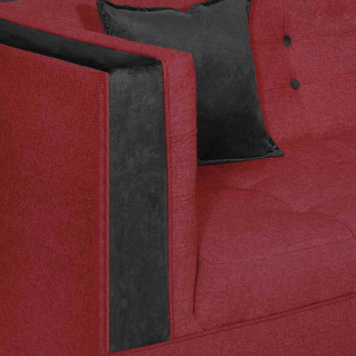 Juego de Living Dise&ntilde;o A&M Home Santa Monica Sof&aacute; 3 Cuerpos + 2 Pouf 1 Cuerpo  Burdeo