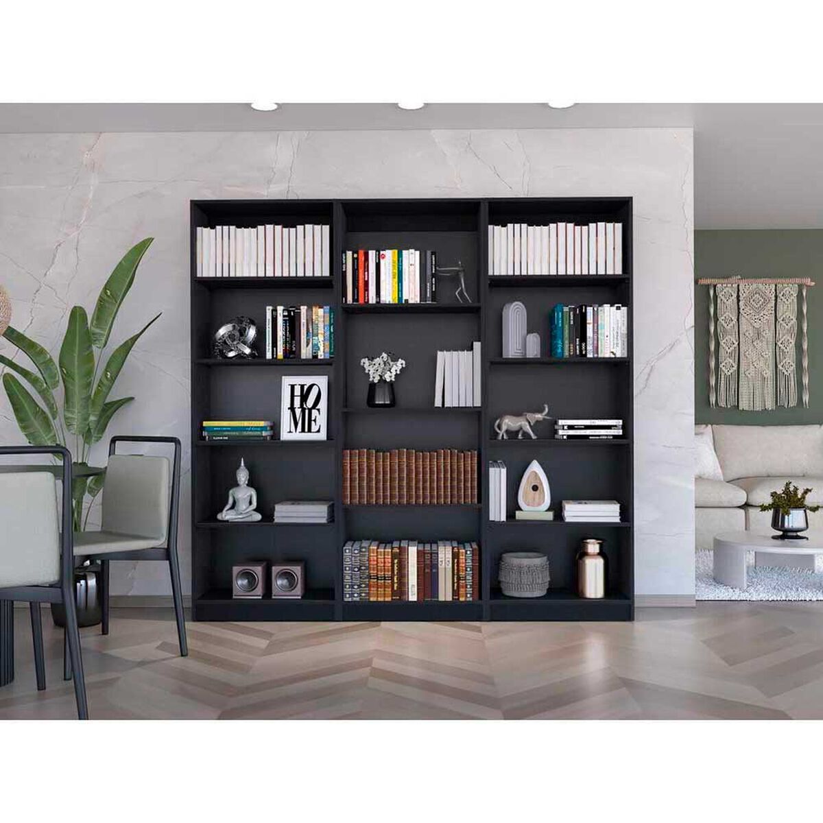 2 Estantes 5 Repisas + Estante 4 Repisas TuHome Home Wengue