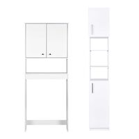 Combo Estante 2 Puertas + Estante Organizador de Baño 2 Puertas CIC Blanco
