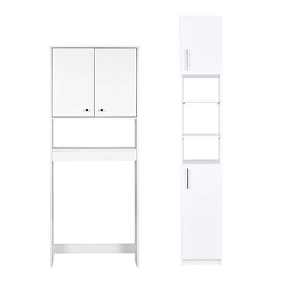 Imagen 1 del producto Combo Estante 2 Puertas + Estante Organizador de Baño 2 Puertas CIC Blanco