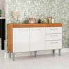 Mueble de Cocina Base Vekkahome Opie 2 Cajones 3 Puertas Blanco