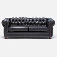 Sofá Barra Design Chesterfield 3 Cuerpos Negro