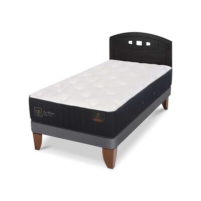 Imagen 2 del producto Cama Europea CIC 1,5 Plazas Premium + Respaldo Gales Negro