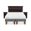 Cama Europea CIC Base Dividida 2 Plazas Excellence Plus + Respaldo + 2 Veladores Dublin Chocolate
