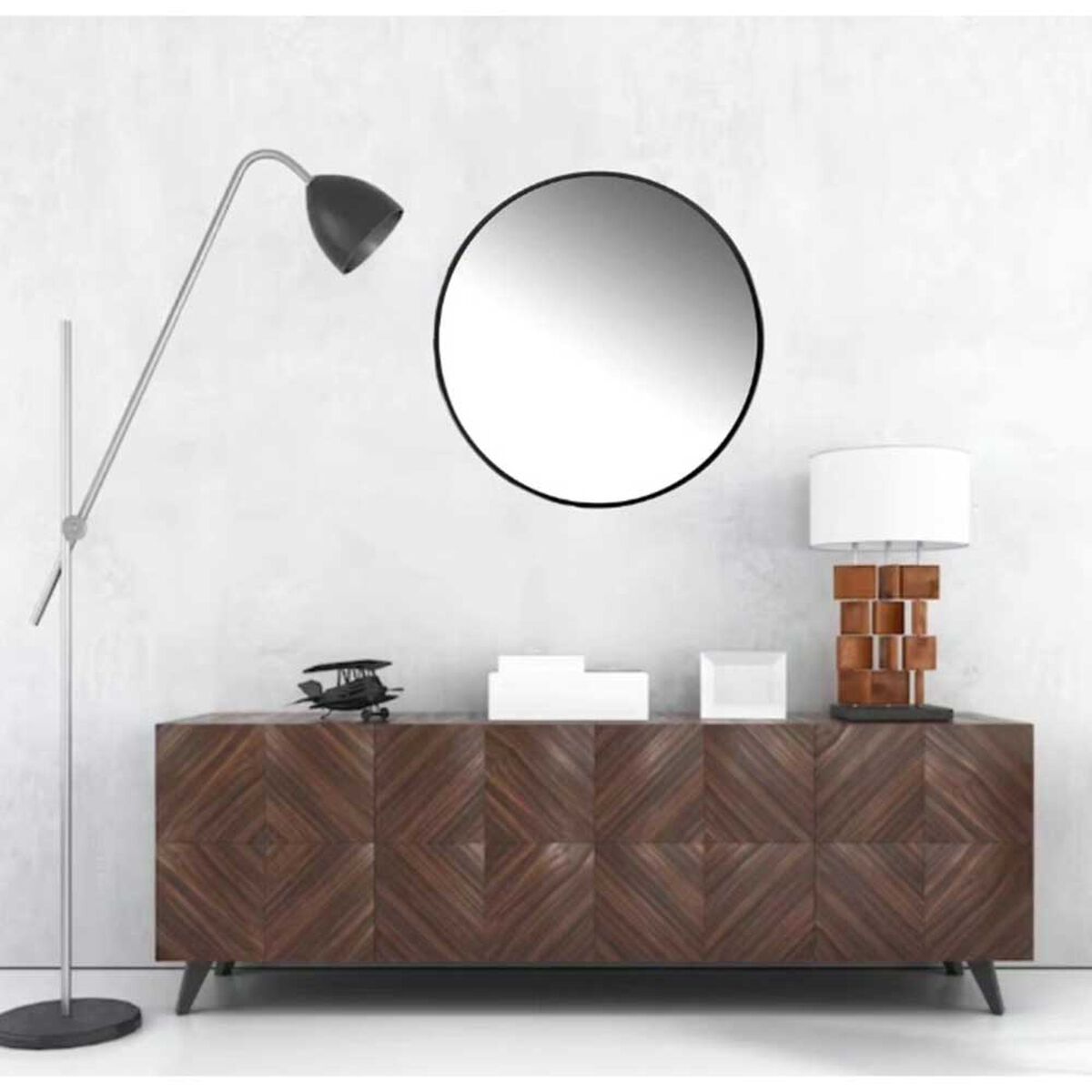 Espejo Metal Vgo para Colgar Circular 50 cm Negro