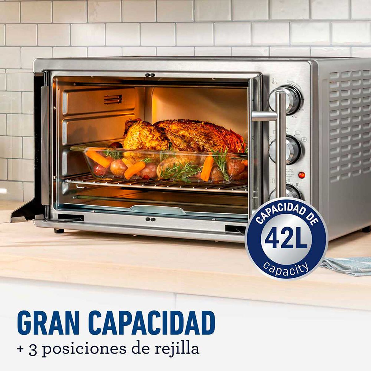 Horno con Freidora Oster TSSTTVFDMAFNS 42 lt. Puertas estilo Francés