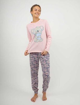 Imagen 2 del producto Pantalón de Pijama Largo Mujer Icono Gris, Rosado