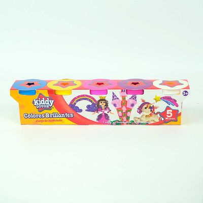 Imagen 1 del producto Set de 5 potes de 4 oz (112 grms) de masa con Brillos Kiddy Dough