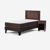 Cama Europea Rosen 1,5 Plazas Ergo T + Respaldo + Velador