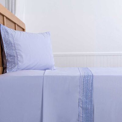 Imagen 2 del producto Juego de Sábanas Liso Plumetti 1,5 Plazas Broderie Morado