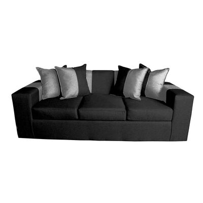 Imagen 2 del producto Sofa + 2 Pouff A&M Home Benjamin Negro Gris
