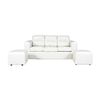 Juego de Living Kea Nize PU Sofá 3 Cuerpos + Dos Pouf 1 Cuerpo Beige