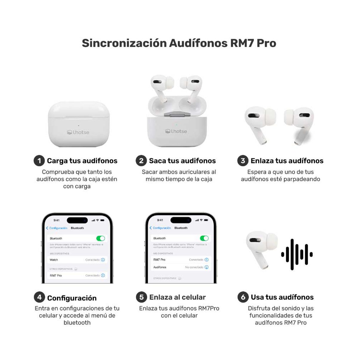 Kit Smartwatch Lhotse Vibe 05 Cream + Audífonos Blanco