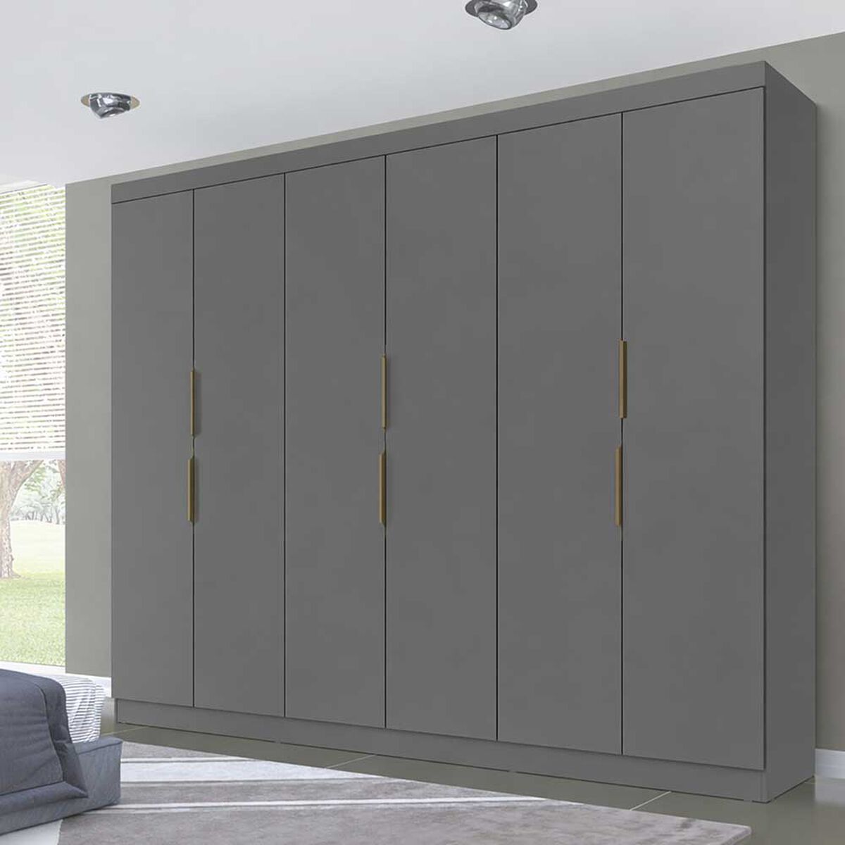 Closet Di Poretti Design 12K 6 Puertas 4 Cajones Gris