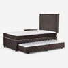 Cama Nido Rosen 1,5 Plazas New Ergo T + Respaldo + Velador Maurice Chocolate