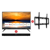 Combo LED 40"" Hyundai HY40FSB20 Smart TV Full HD + Soundbar Master-G MGSB250 Negro + Soporte Inclinable The Rack Solution 26"" - 55""