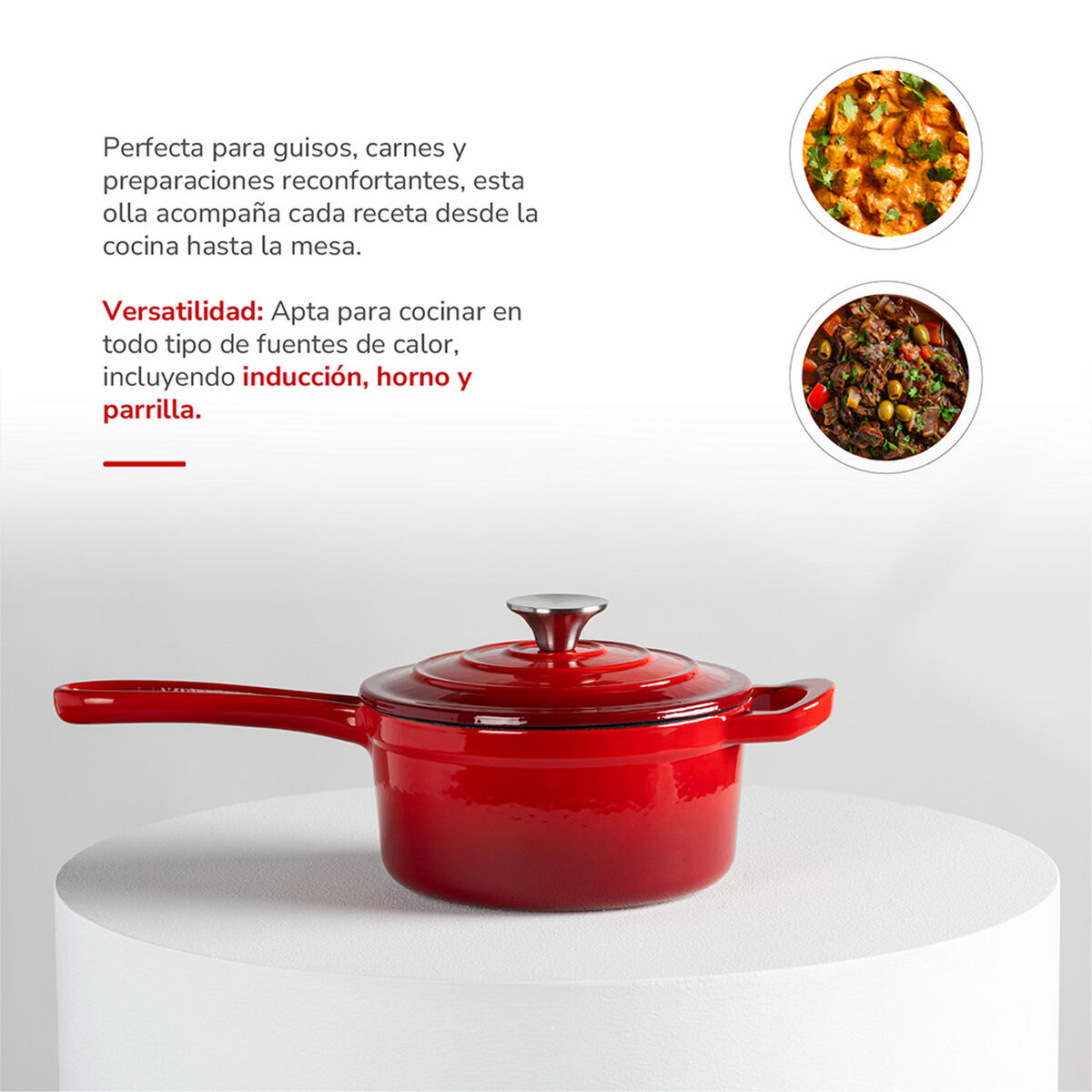 Olla Hierro Fundido Thomas 19 cm Rojo