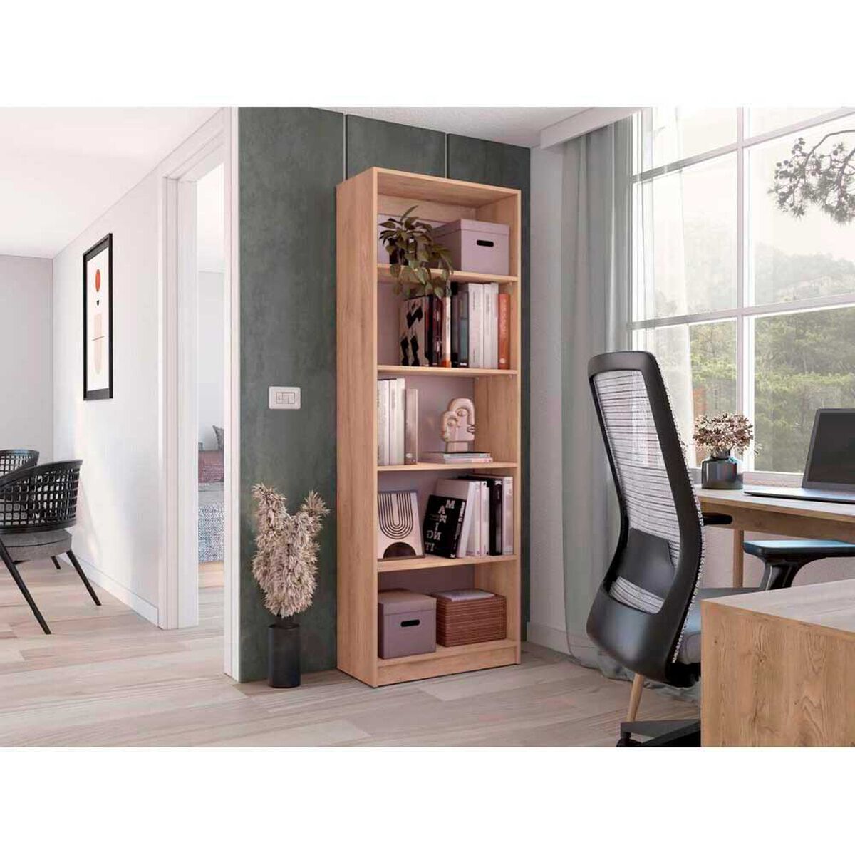 Estante TuHome Home E3 Macadamia Cart&oacute;n Blanco