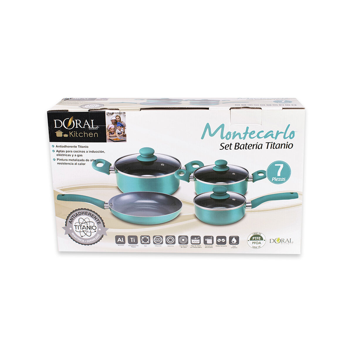 Batería Doral Montecarlo Acero Inoxidable 7 Piezas