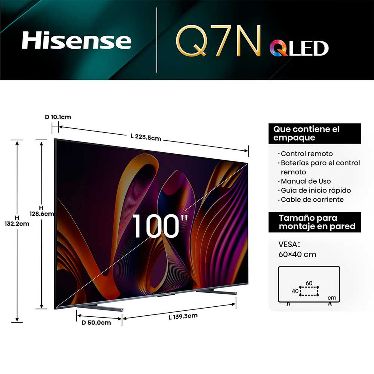 QLED 100'' Hisense 100Q7N Smart TV 4K