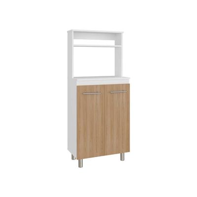 Mueble De Microondas Tuhome Sedona 2 P Blanco Y Fresno Europeo