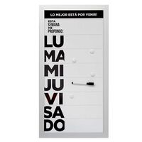 Pizarra Plástico Vgo Work 30 x 60 cm Plateado