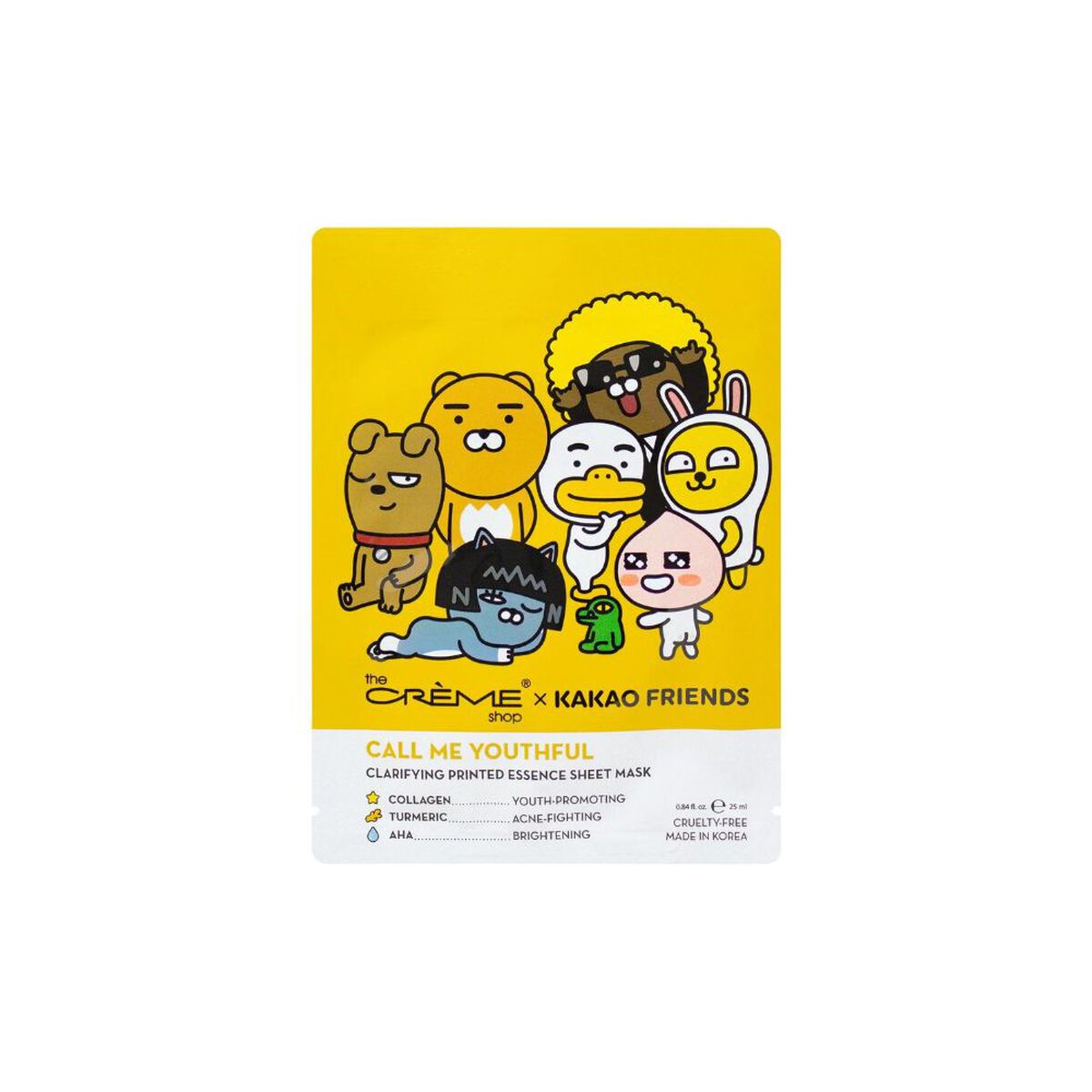 Mascarilla Antiedad Kakao Friends con Colágeno The Creme Shop