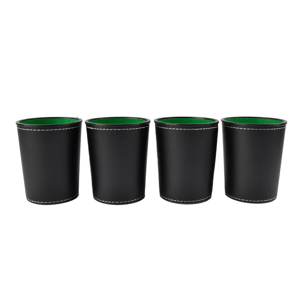 Juego de 4 Cachos Eco Cuero Negro Simplit