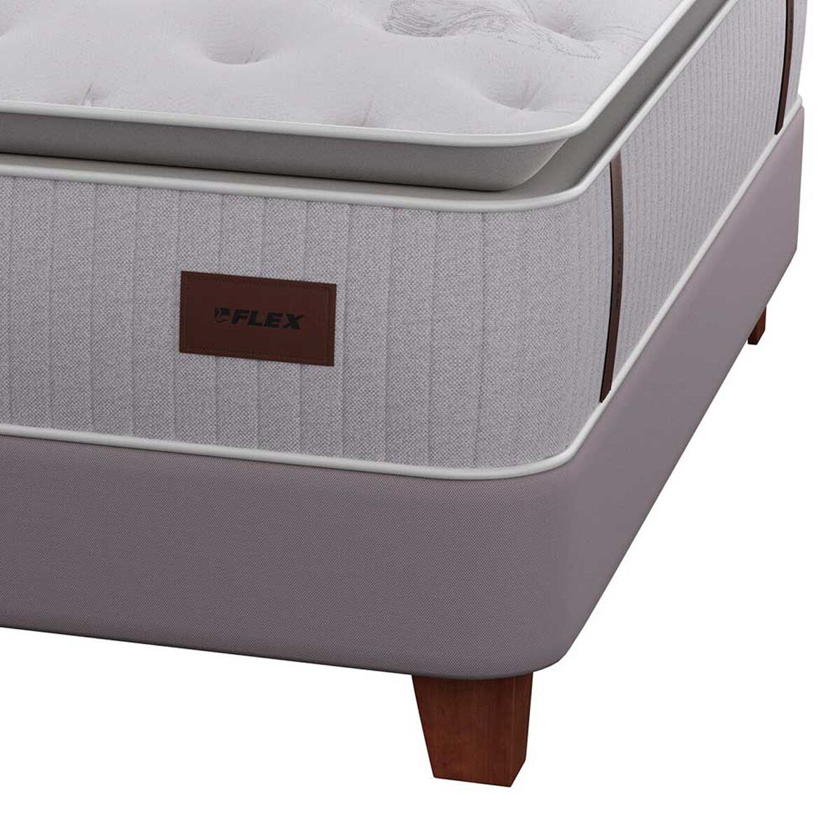 Cama Europea Flex 2 plazas  Heritage + Respaldo Design Crudo