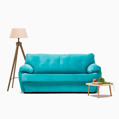 Imagen 2 del producto Sofá Cabsur Caburga 3 Cuerpos Felpa Turquesa