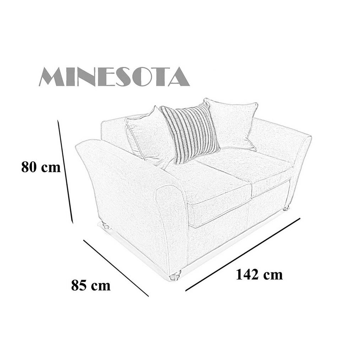 Sofá Elegant Detail Minesota 2 Cuerpos Tela Café