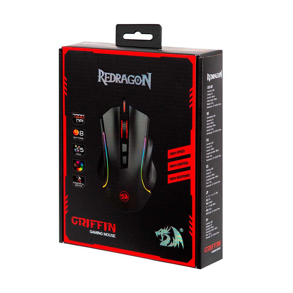 Mouse Gamer Redragon Griffin M607 Negro