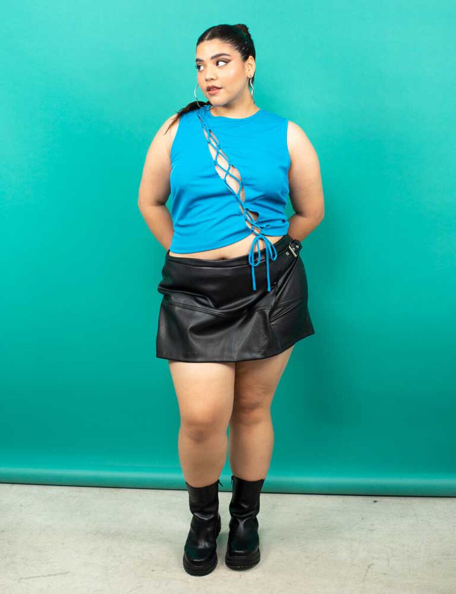 Falda Short Ecocuero Mujer Icono