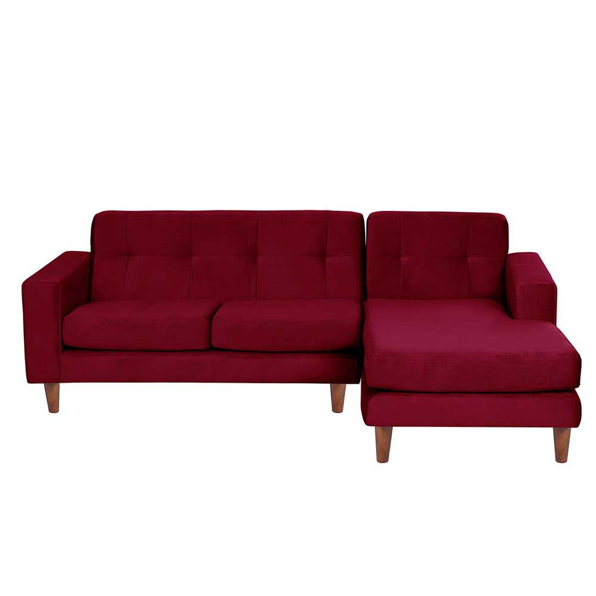 Sofá Seccional Derecho Latam Home Salermo Tela Velvet 3 Cuerpos Burdeo