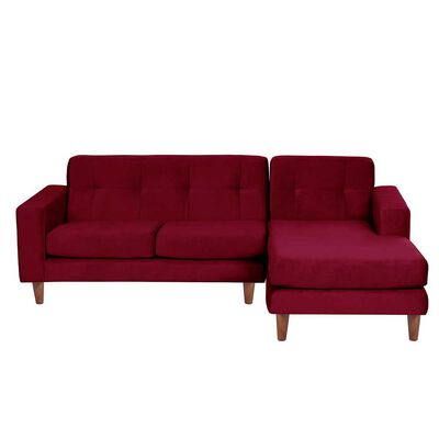 LATAM HOME Sofá Seccional Derecho Latam Home Salermo Tela Velvet 3 Cuerpos Burdeo