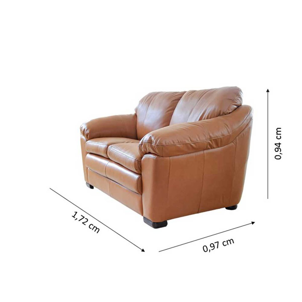 Sofá Cuero Yardas Dakar Camel 2 Cuerpos
