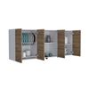 Mueble de Cocina TuHome 1,50 Vidrio 6 Puertas Blanco Miel