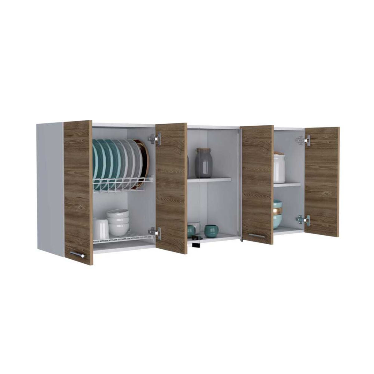 Mueble de Cocina TuHome 1,50 Vidrio 6 Puertas Blanco Miel