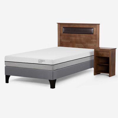 Imagen 2 del producto Cama Europea Rosen 1,5 Plazas Pratta + Respaldo + Velador Ferrera