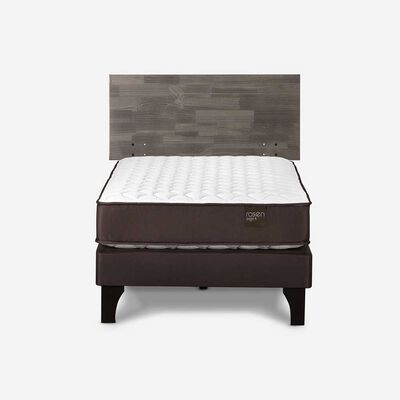 Cama Europea Rosen 1,5 Plazas Ergo T + Respaldo Tabor Gris